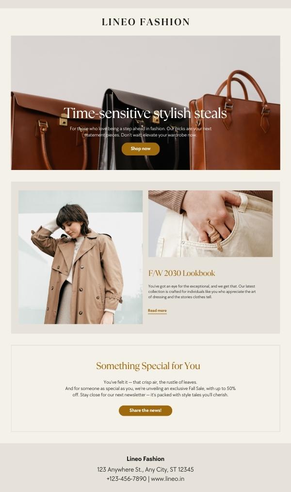 Fashion Email Newsletter Marketing Campaign